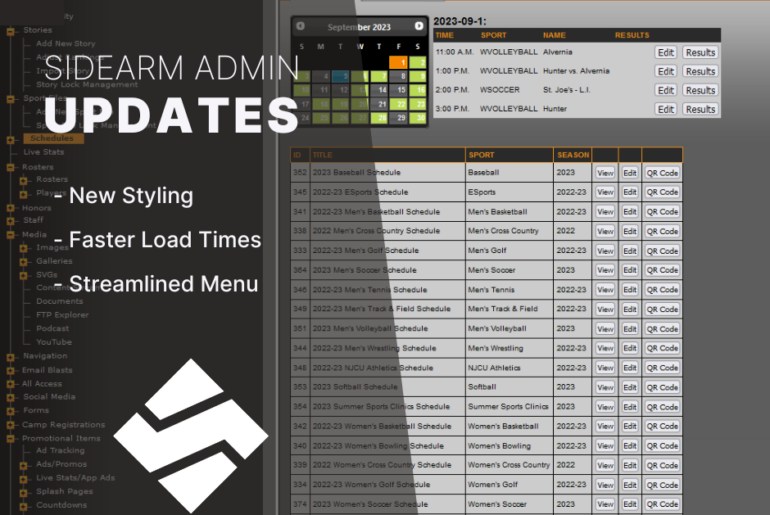 Updates to the SIDEARM Admin The Playbook SIDEARM Sports